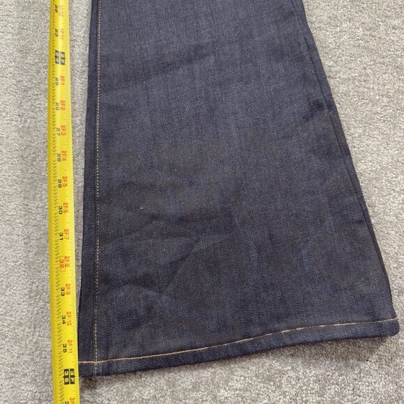 Current Elliott High Rise Flare Jeans Dark Wash Floral Overlay Womens 32x36 Y2K - Picture 7 of 11